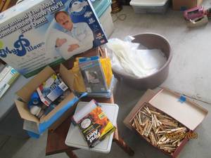 Vintage end table loaded with first...