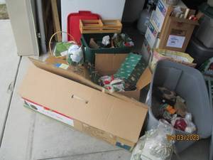 (2) covered totes and smaller boxes...