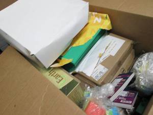 lot 11 image: Box of Assorted Office Supplies...