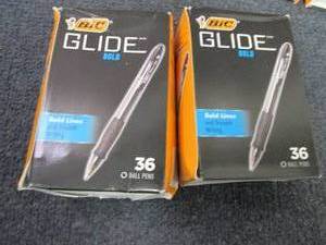 lot 28 image: 2 pks BIC Glide Bold Retractable Ba...