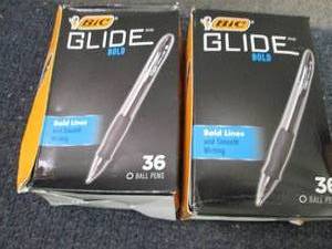 lot 29 image: 2 pks BIC Glide Bold Retractable Ba...
