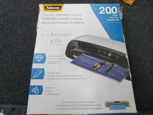 lot 56 image: Fellowes Thermal Laminating Pouches...