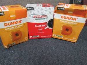 lot 57 image: 2- 22ct Dunkin Caramel, 1- 24 ct Kr...
