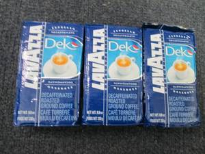 lot 64 image: 3 pks Lavazza Dek Ground Coffee Ble...