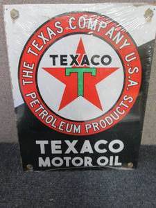 lot 87 image: Metal Texaco Sign 16x12.5 inches...
