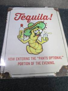 lot 88 image: Metal Tequila Sign 16x12.5 inches...