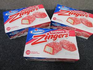 lot 124 image: 3- 13.4 oz Boxes Hostess Raspberry ...