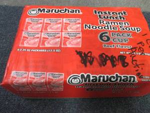 lot 166 image: 6- 2.25 oz Maruchan Beef Ramen...