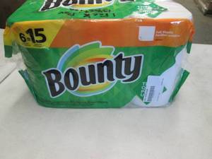 lot 192 image: 6 Large Rolls Bounty Paper Towels...
