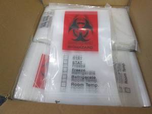lot 224 image: Reclosable Biohazard Specimen Bags,...