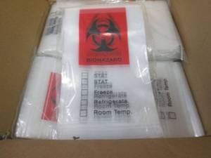 lot 225 image: Reclosable Biohazard Specimen Bags,...