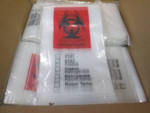lot 226 image: Reclosable Biohazard Specimen Bags,...