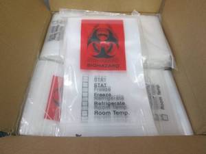 lot 230 image: Reclosable Biohazard Specimen Bags,...
