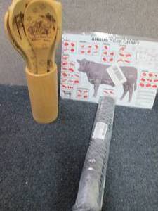 lot 325 image: Bamboo Utensils, 2 Beef Charts, Sin...