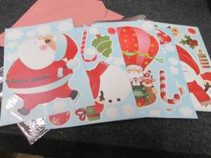 lot 355 image: 3 Sets Christmas Window Clings...