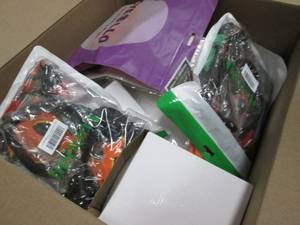 lot 356 image: Box of Assorted Small Overstock Ite...
