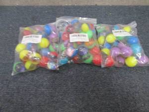 lot 395 image: 3- 30 pks Bouncy Balls...