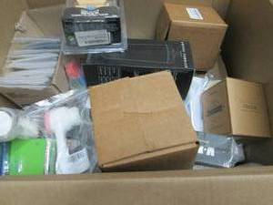 lot 424 image: Box of Assorted Small Overstock Ite...