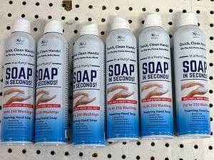 lot 66 image: 6 Cans of Soap in Seconds ($14.95 retail each)