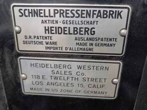 Vintage Original Heidelberg Windmill Letter Press, (Well Cared for and was working when taken out of service)
