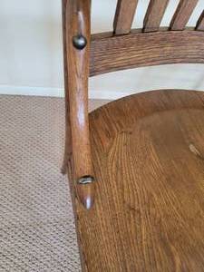 lot 65 image: Vintage Oak Farmhouse Chairs, pair