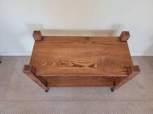 lot 62 image: Primitive Oak TV Stand