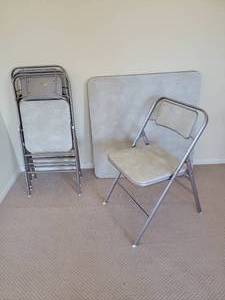 lot 80 image: Samsonite Steel Folding Table & Chairs