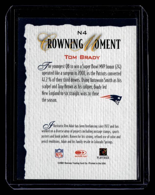lot 118 image: 2002 Gridiron Kings Tom Brady National #N2 1st Gridiron Kings Card