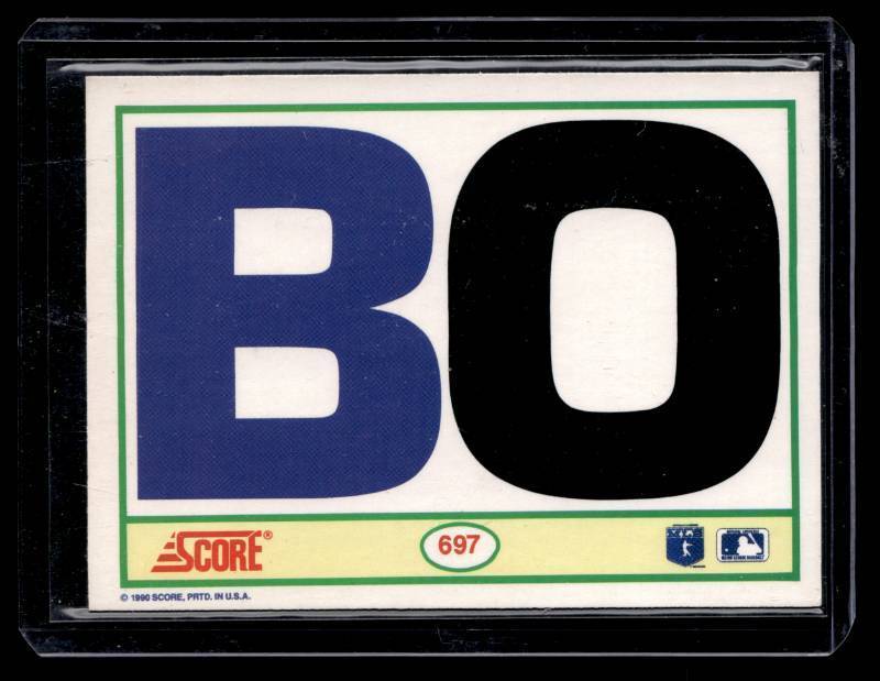lot 157 image: 1990 Score Bo Jackson Black & White Card #697 Iconic Card