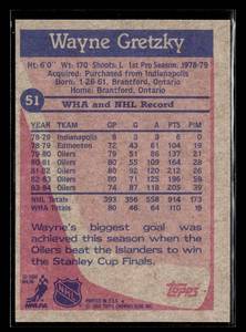 lot 18 image: 1984-85 Topps Wayne Gretzky Card #51