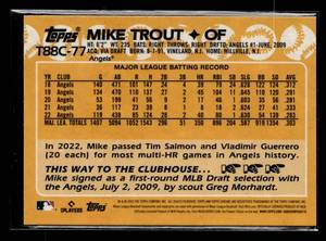lot 20 image: 2023 Topps Silver Mike Trout 1988 #T88C-77