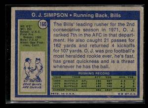 lot 73 image: 1972 Topps O.J. Simpson #160