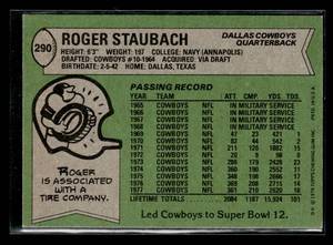 lot 74 image: 1978 Topps Roger Staubach #290
