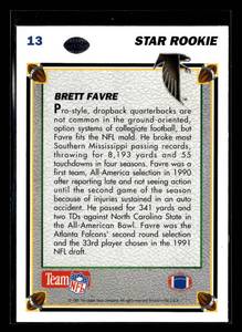 lot 78 image: 1991 Upper Deck Brett Favre Rookie Card #13
