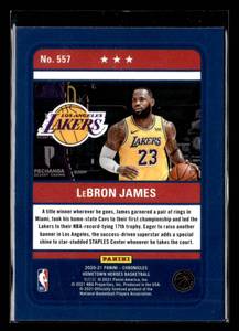 lot 86 image: 2020 Panini Hometown Heroes Lebron James #557