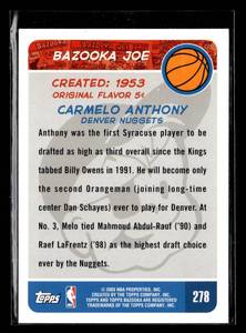 lot 94 image: 2003 Bazooka Carmelo Anthony Rookie Card #278
