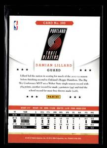 lot 97 image: 2012 NBA Hoops Damian Lillard Rookie Card #280