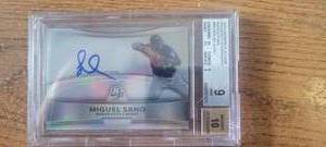 lot 11 image: 2010 Bowman Platinum Miguel Sano Rookie Autograph Refractor Graded BGS 9 With 10 Auto
