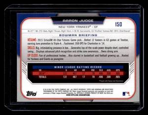 lot 102 image: 2015 Bowman Draft Aaron Judge Card #150