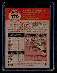 lot 108 image: 2019 Topps Living Vladimir Guerrero Jr. Rookie Card #179