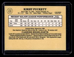 lot 115 image: 1985 Donruss Kirby Puckett Rookie Card #438
