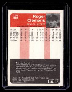 lot 117 image: 1985 Fleer Roger Clemens Rookie Card #155