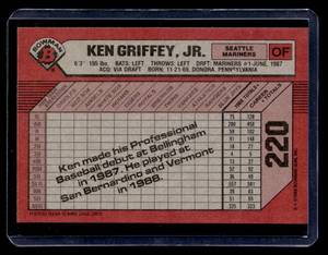 lot 124 image: 1989 Bowman Ken Griffey Jr. Rookie Card #220