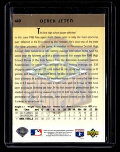 lot 125 image: 1993 Upper Deck Derek Jeter Rookie Card #449