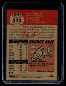 lot 134 image: 2022 Topps Living Bobby Witt Jr. Rookie Card #512