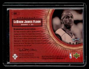 lot 135 image: 2003 Upper Deck Hardcourt Lebron James Rookie Card Game Floor Piece
