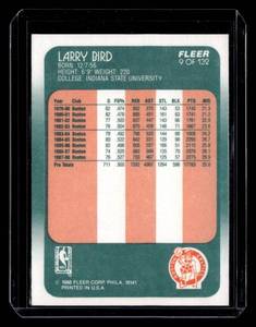 lot 136 image: 1988 Fleer Larry Bird #9
