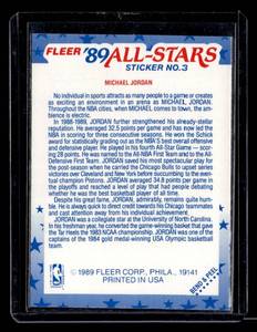 lot 137 image: 1989 Fleer All Star Sticker Michael Jordan #3