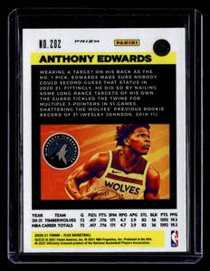 lot 144 image: 2020 Panini Flux Speckle Prizm Anthony Edwards Rookie Card #202