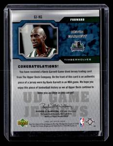 lot 146 image: 2005 Upper Deck Game Jerseys Kevin Garnett